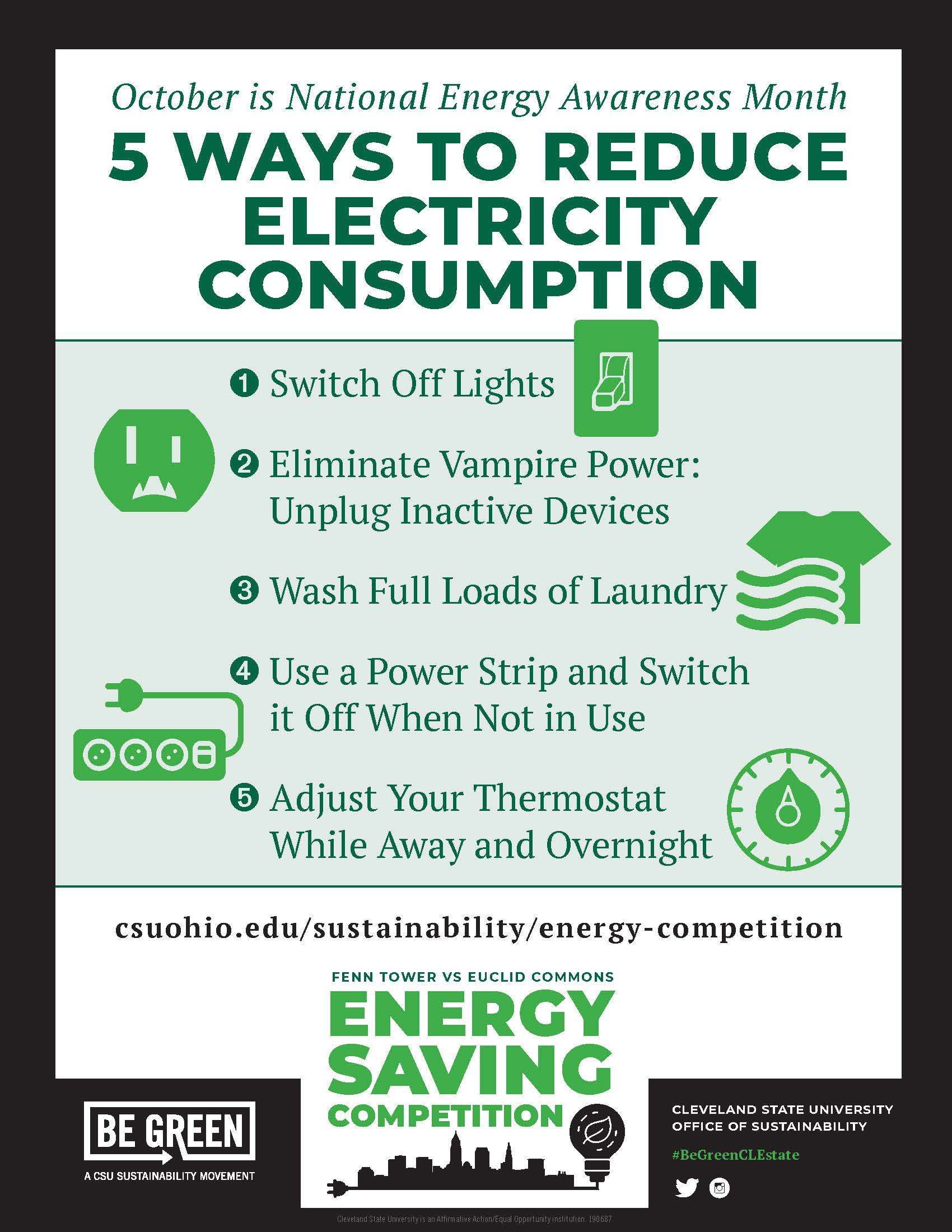 Energy saving tips Cleveland State University