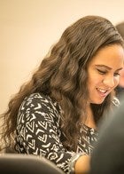 student in classroom