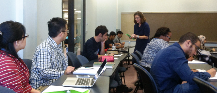 students working in the Writing Center