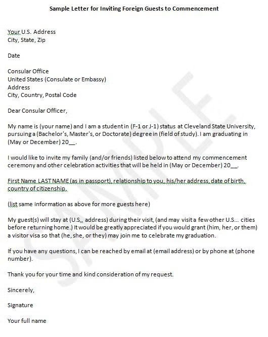 You can write a letter to the embassy inviting your family to graduation. 