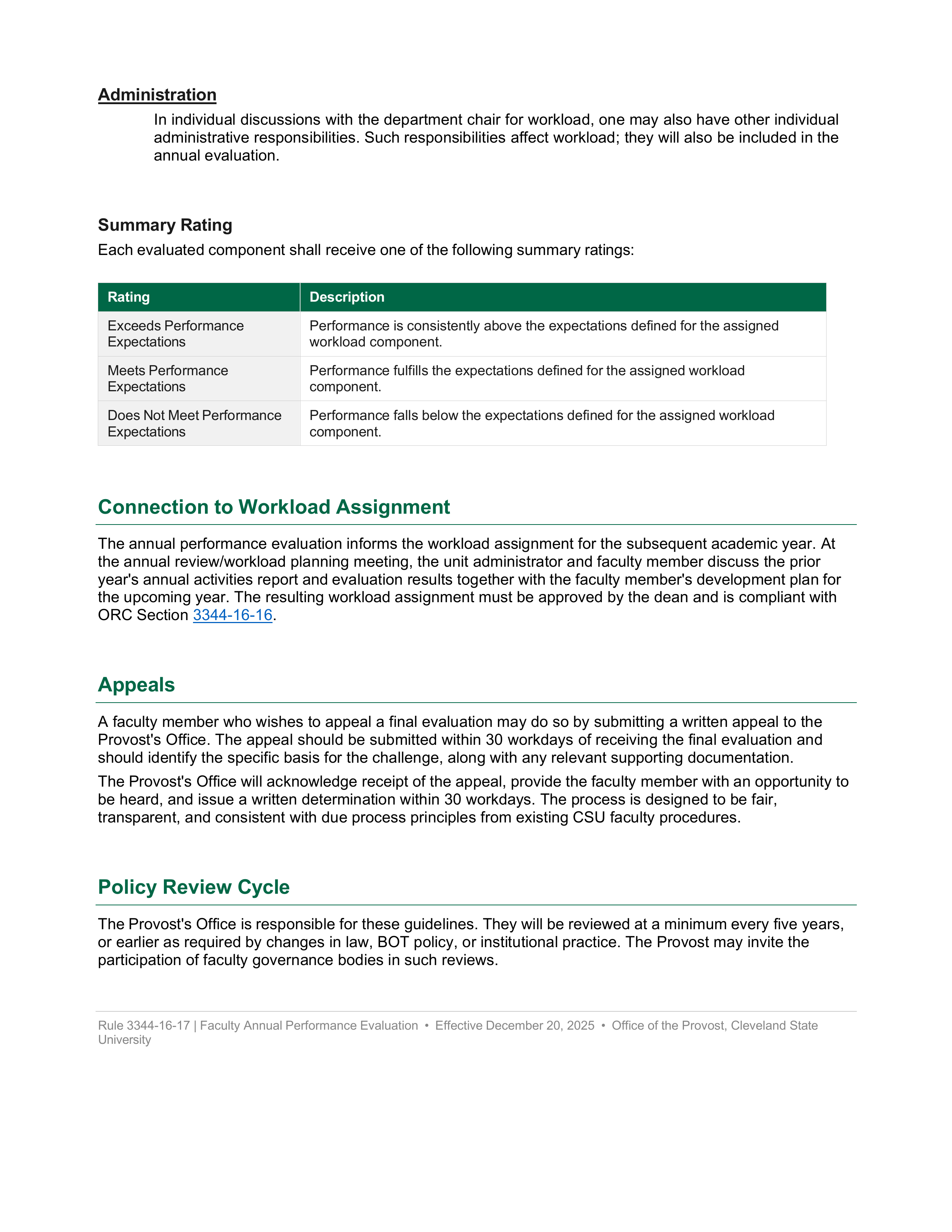 A basic document covering the various evaluation processes.