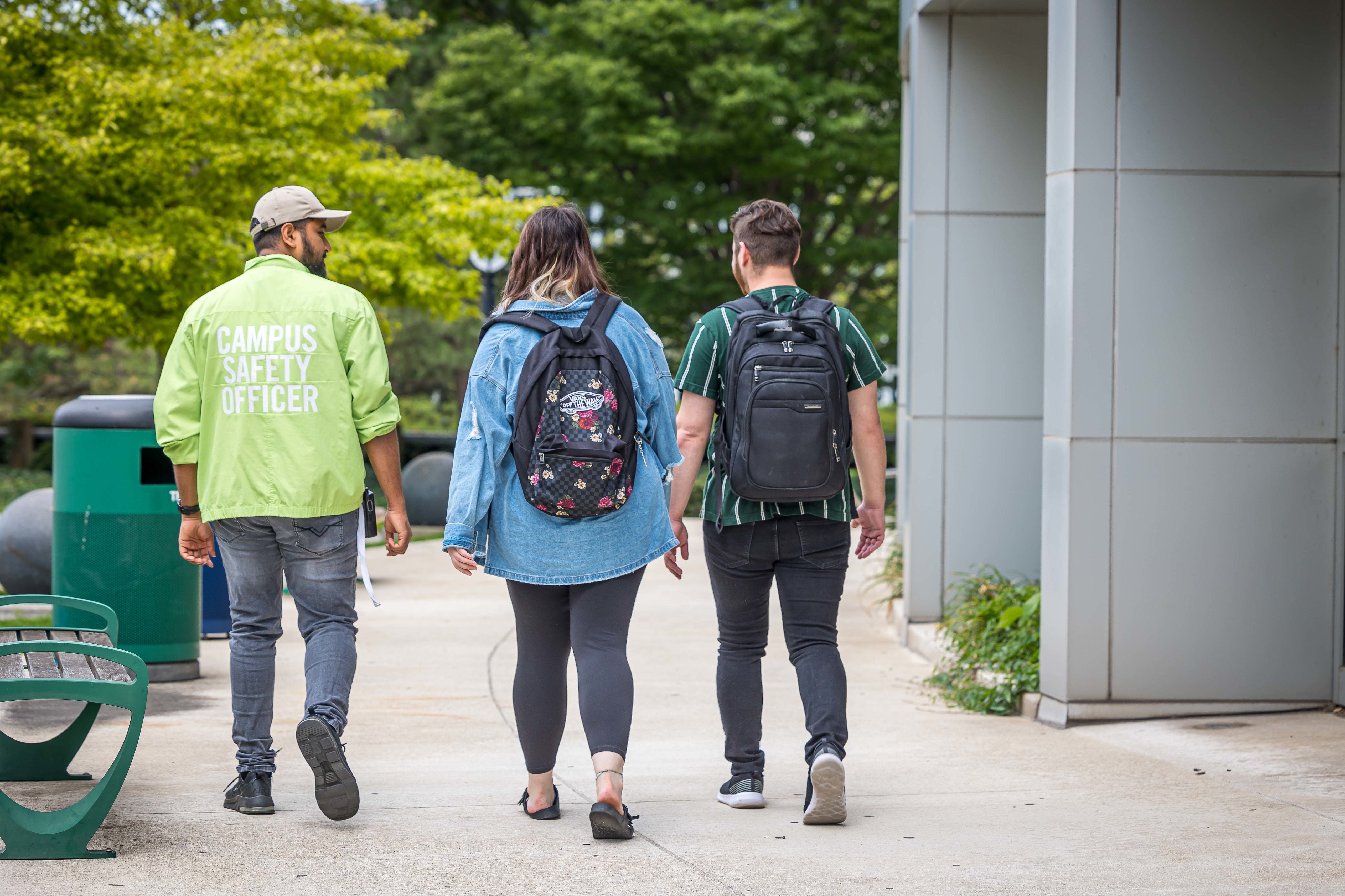 students with safety escort