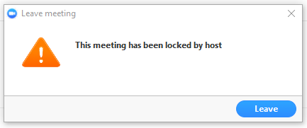 This meeting has been locked by host