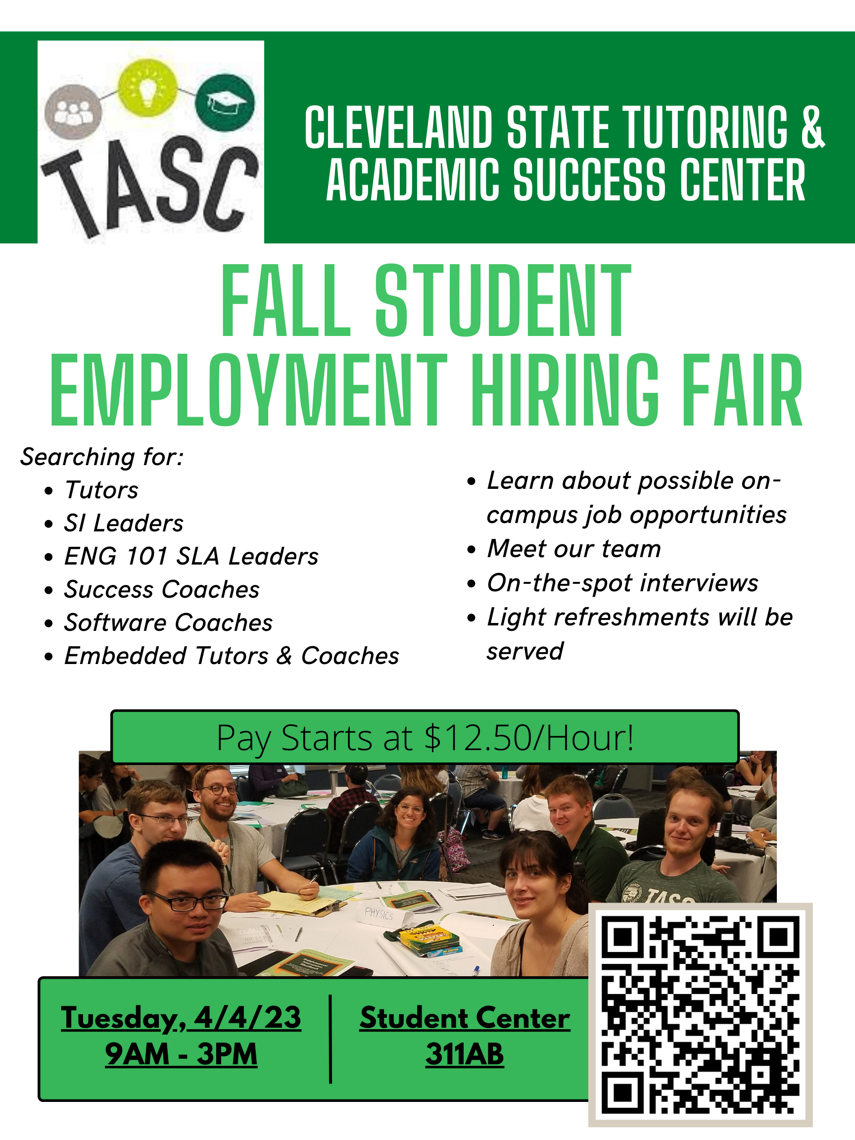 TASC HIRING FAIR - APRIL 2023 | Cleveland State University