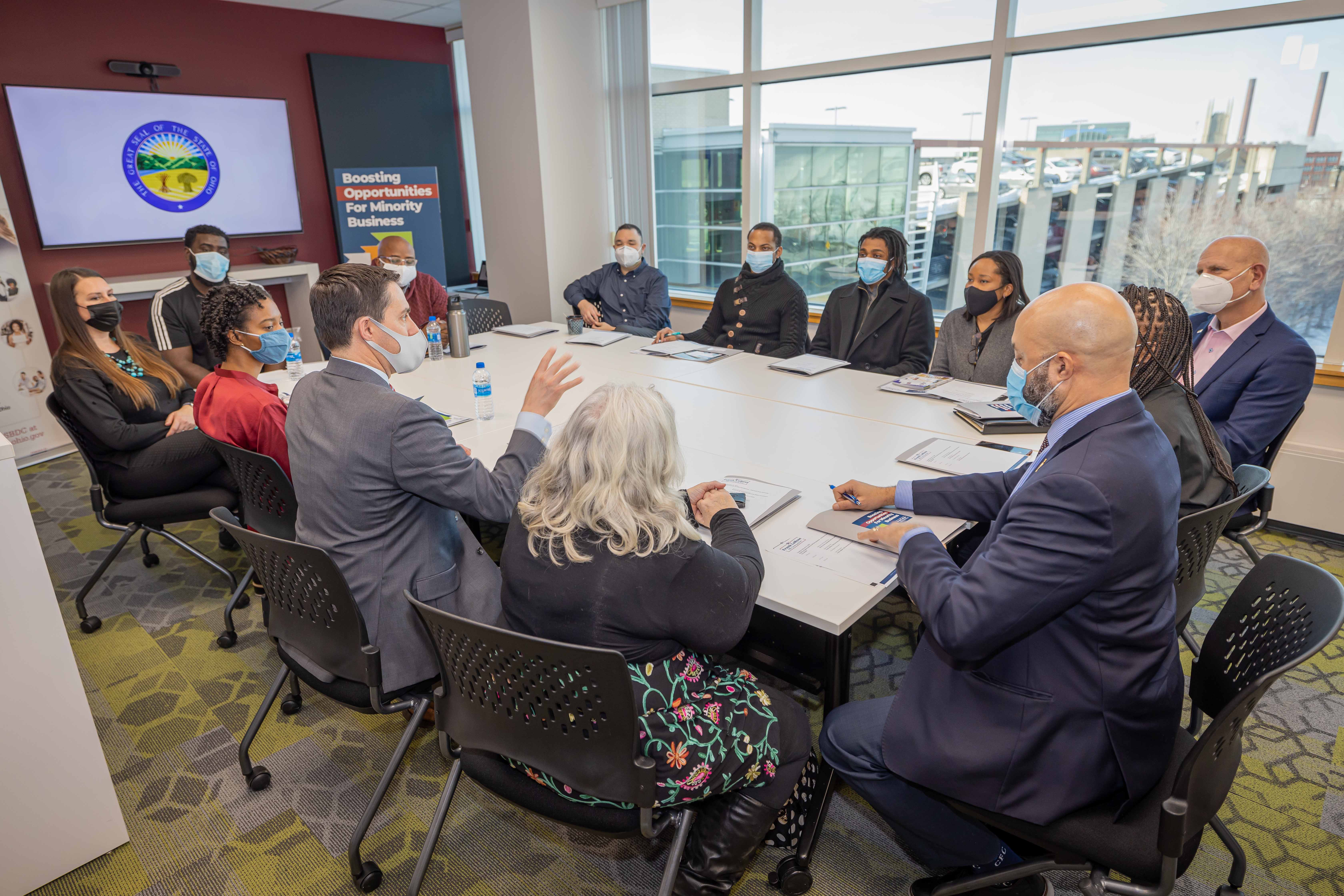 Ohio Secretary of State Frank LaRose visited Cleveland State University