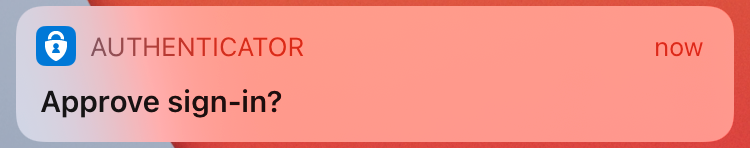 iOS menu bar notification for Microsoft Authenticator