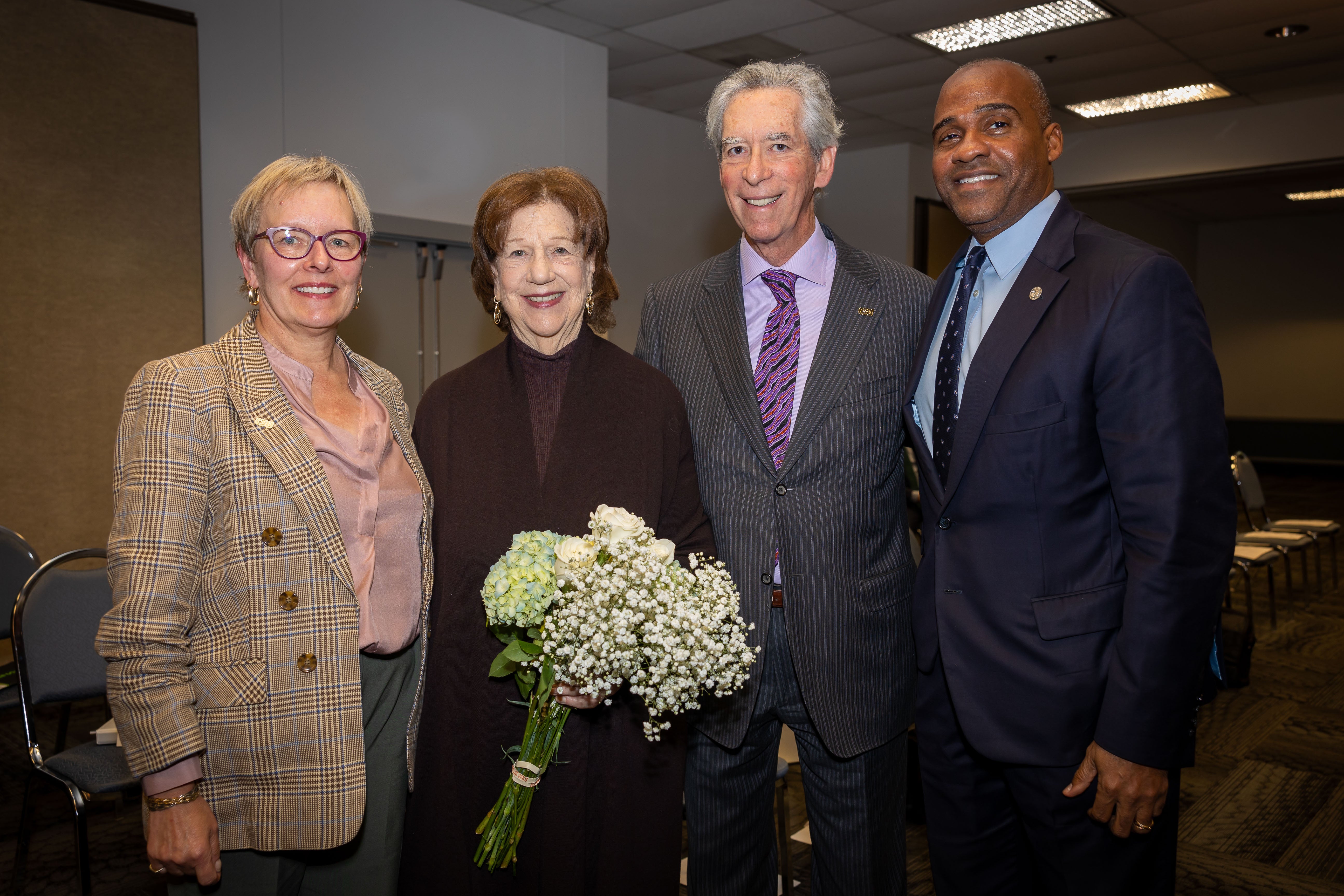 President Bloomberg with Judy and Mort Levin, and CSU Chairman Reynolds