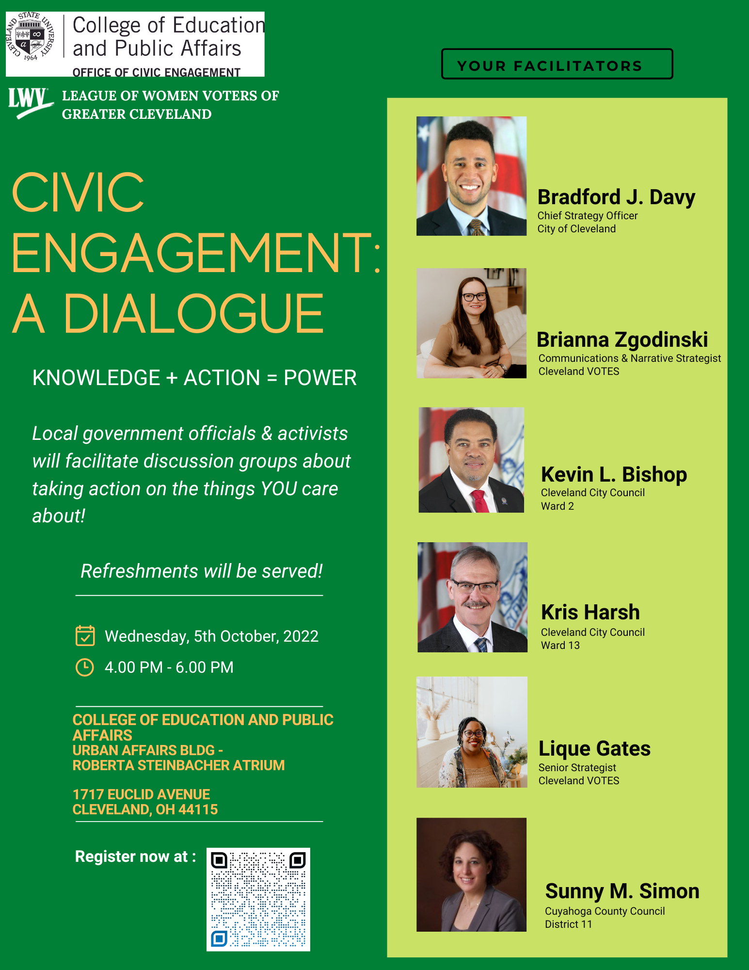 OCE & LWV Civic Diagloge Flyer Image