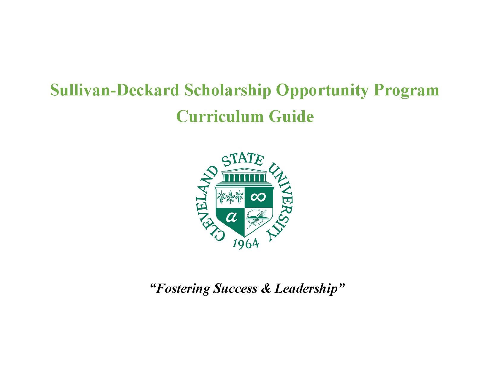 Suliivan-Deckard Scholarship Curriculum Guide