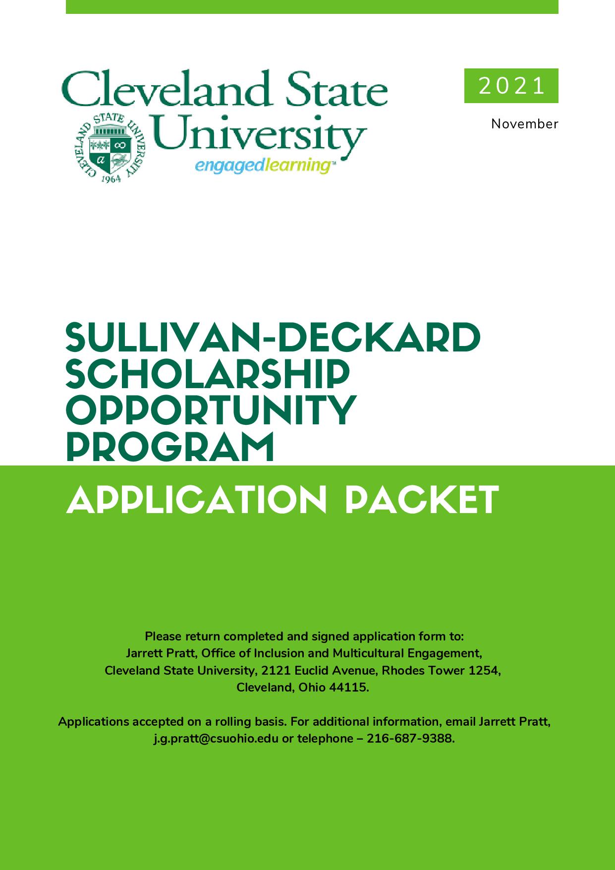 SD Scholarship Program Application Packet