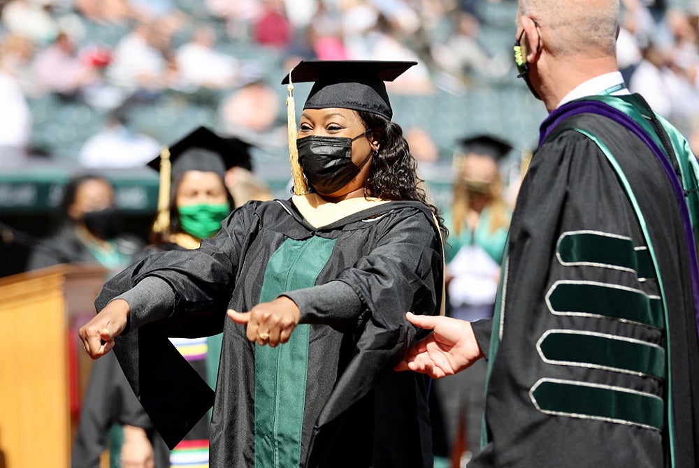 Student at Spring 2021 Commencement