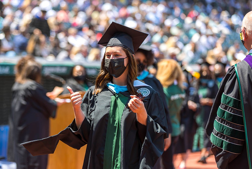 Students at Spring 2021 Commencement