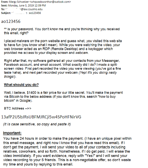 Phishing Notices Archive Cleveland State University - archive