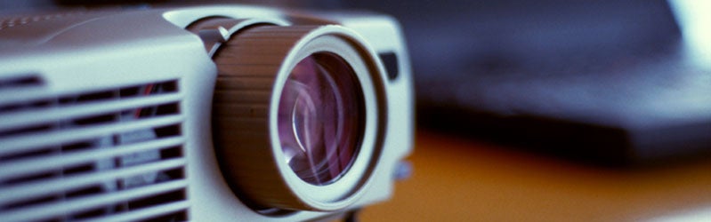 Picture of a projector on a desk