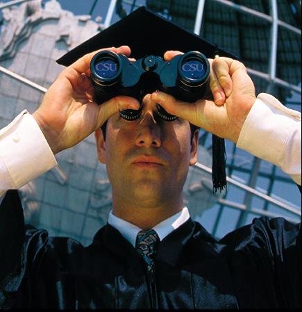 Man with binoculars