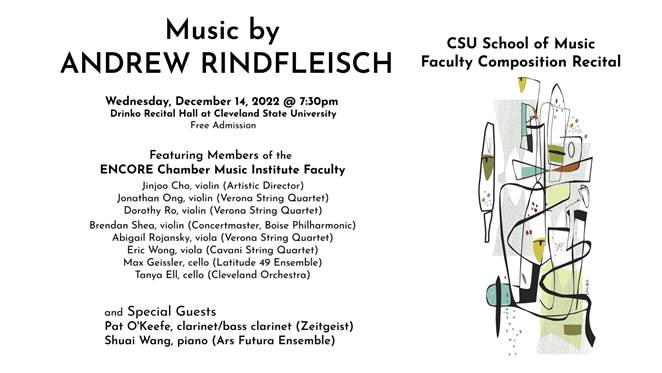 Rindfleisch celebrates 25 years at CSU with Faculty Recital, Featuring Renowned String Faculty, Special Guests