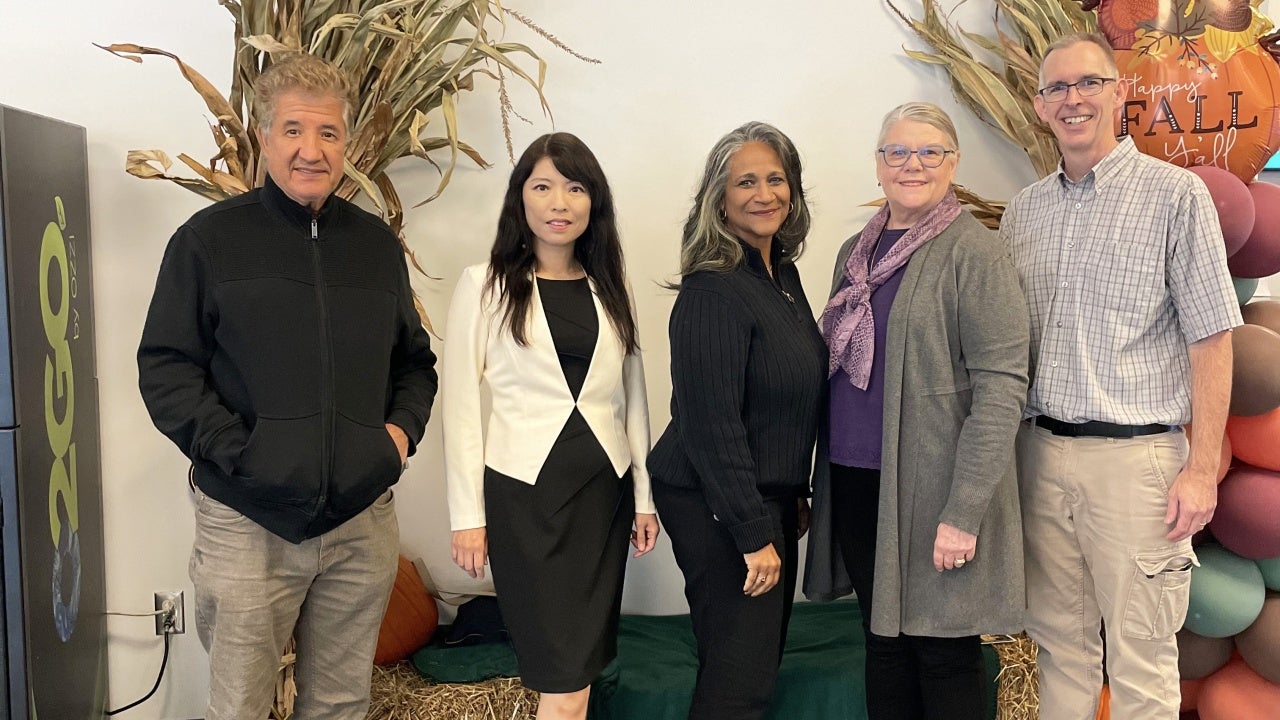 FLAGS Team Photo, Fall 2024 (from left to right: Toufik Aidja, Lili Dong, Jamie Ballard, Joanne Goodell, Michael Horvath)