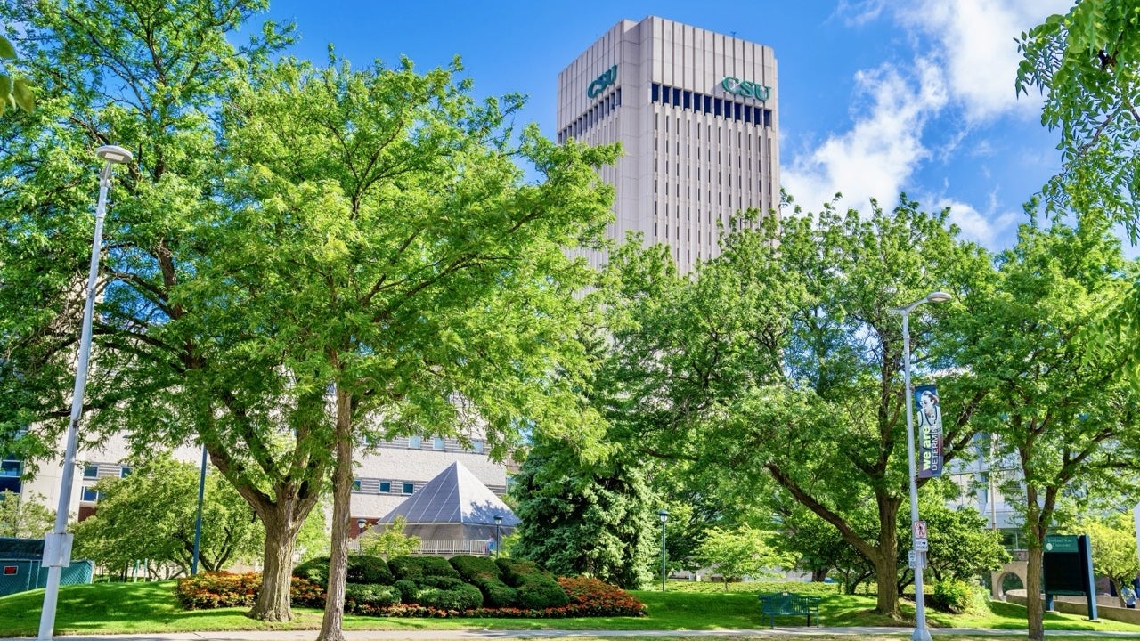 CSU campus and Rhodes Tower
