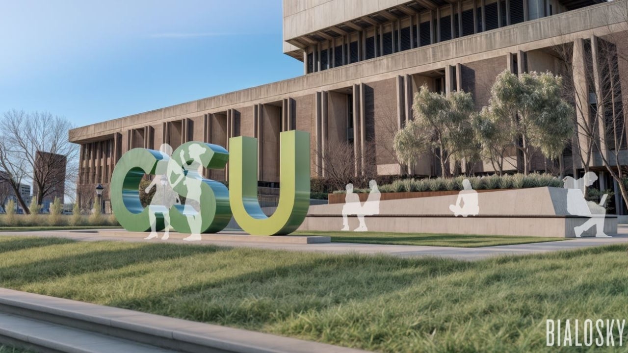 Plaza CSU sign