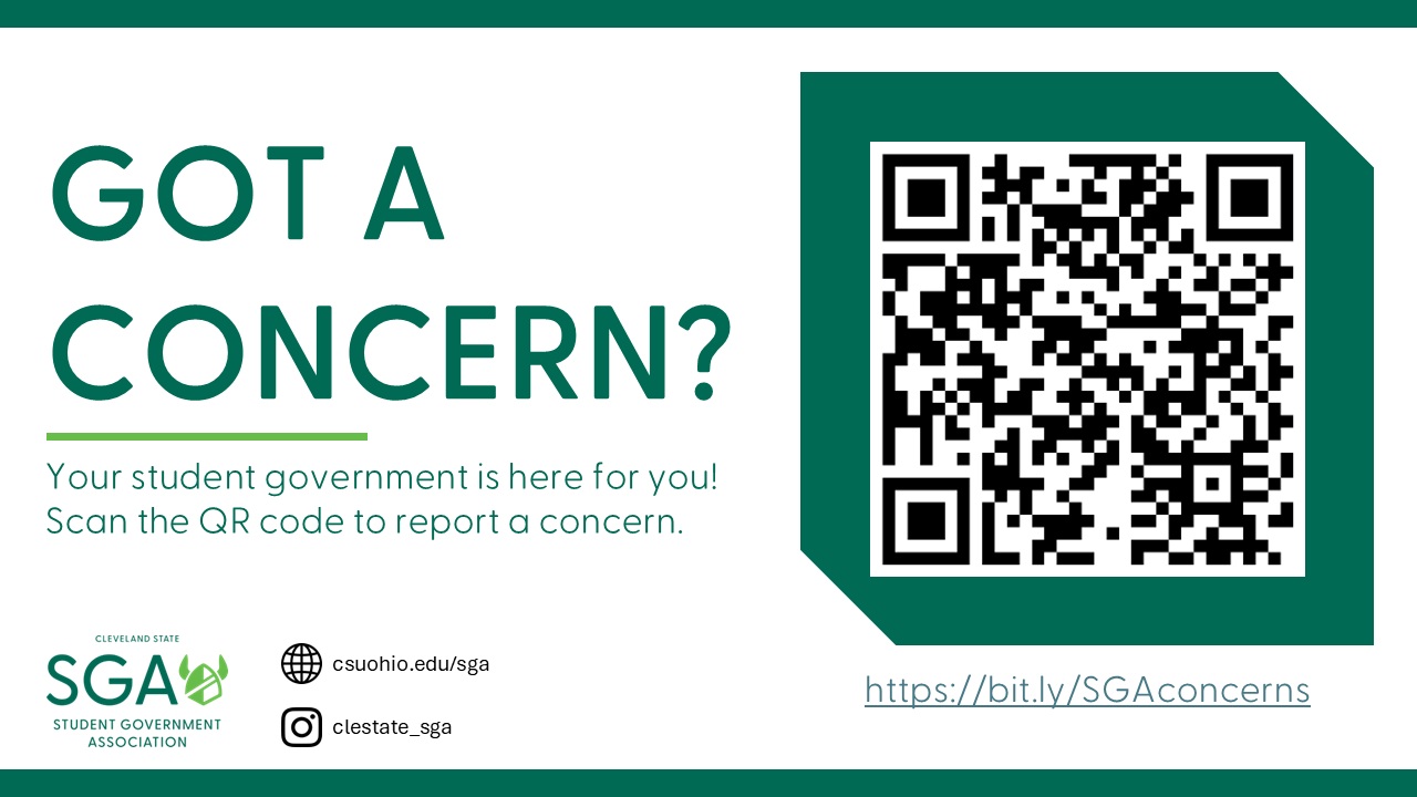 SGA Concern Form slide with QR Code