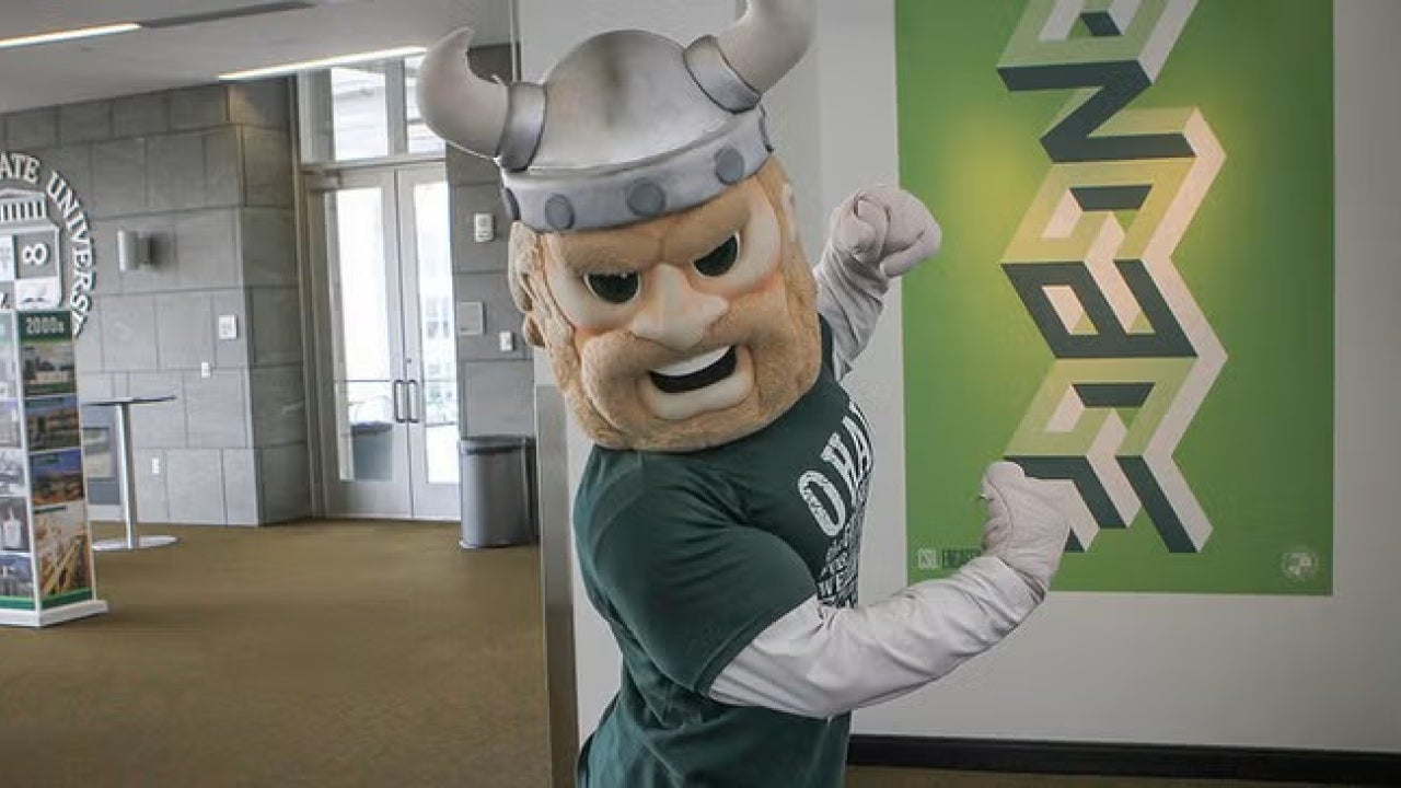 CSU's mascot is Magnus the Viking!