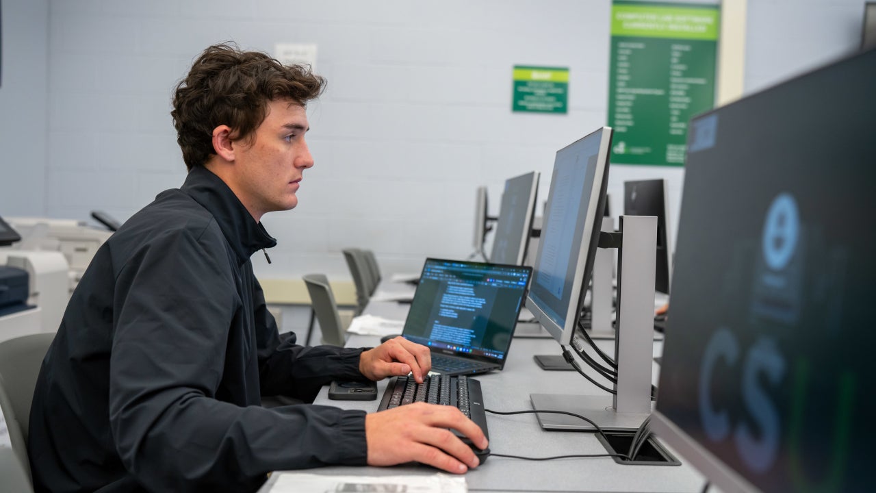 Student in the computer lab
