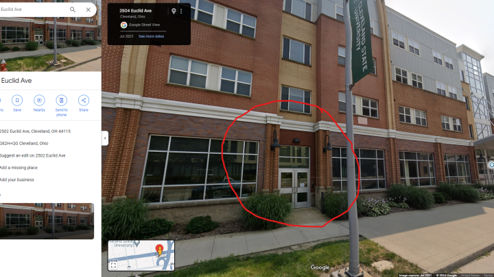 Street view of the University Marketing building