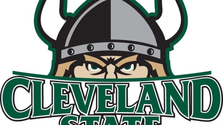 A CSU Viking Peering Over Cleveland State