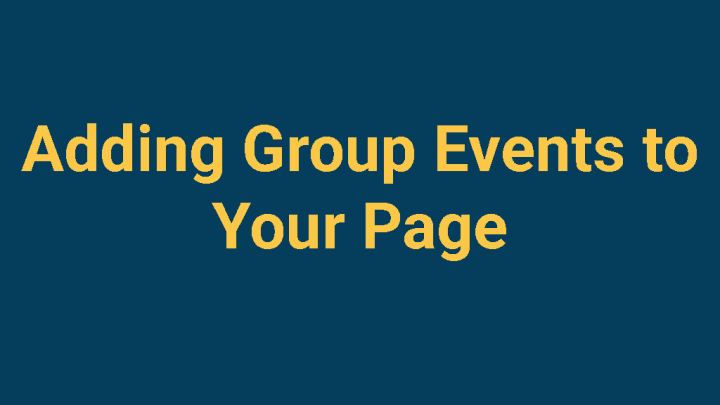 Adding Group Events to Your Page