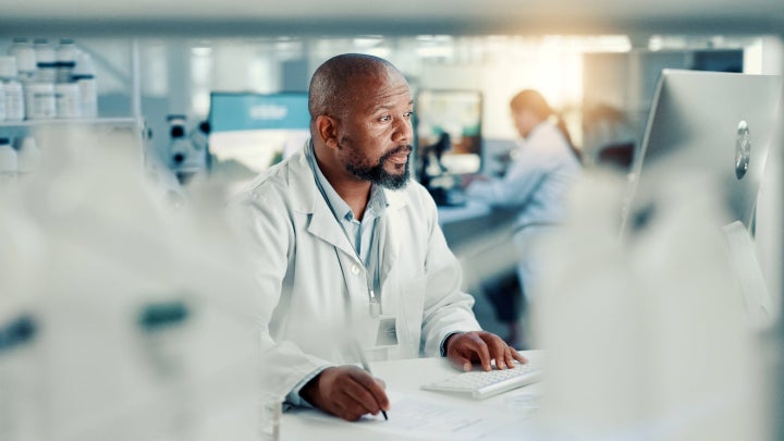 Image of a male health care professional at work.