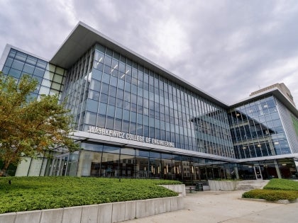 Outside of Washkewicz Hall