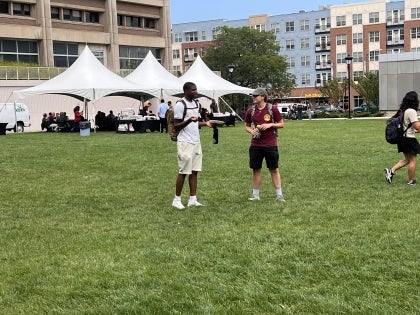 Students on lawn