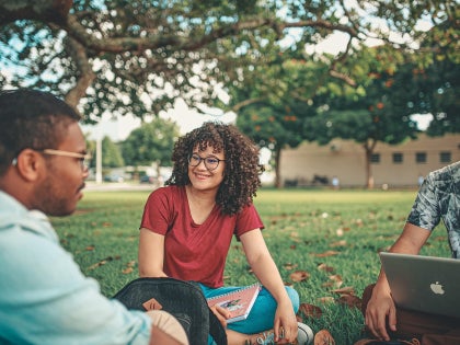 students sitting in circle