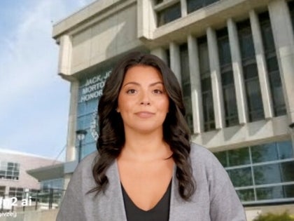 AI woman in front of CSU campus