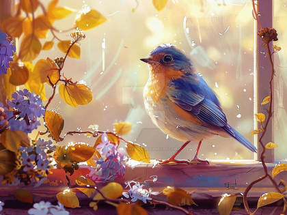 AI generated image of a blue bird