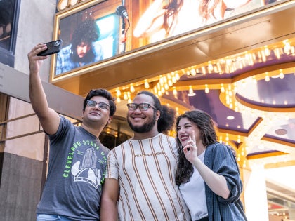 students taking a selfie at playhouse square