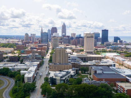 Drone shot of the city