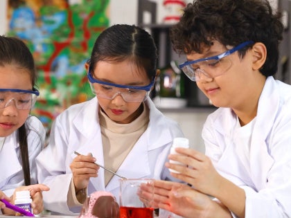Children working on a science project