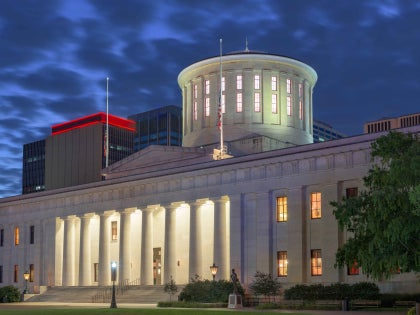 Ohio state house at night