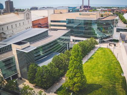 Drone view of Cleveland State University