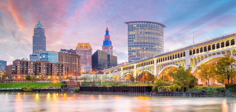 Cleveland Skyline at dusk