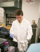 student working in a lab
